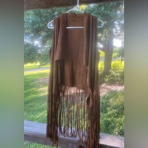 NWOT 100% SUEDE Vest w/ Tassels - boutique